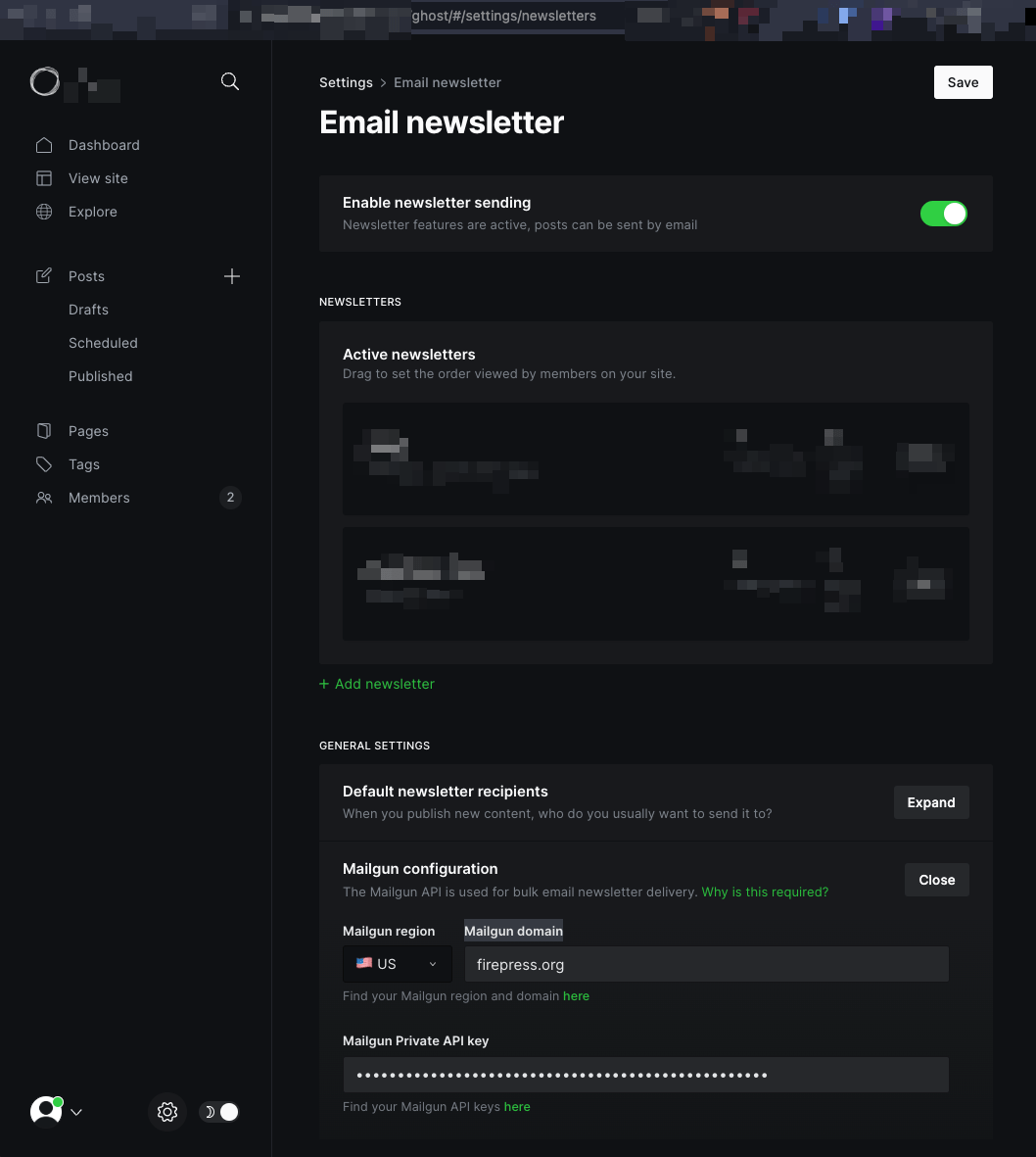 How to send to emails to your membership with Ghost?